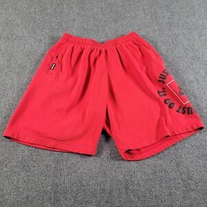 Nike Sweat Shorts Men's L Just Do It Red Drawstring Pockets 8.5" Loose